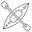 Kayak icon representing outdoor activities in Red River Gorge, KY, like mystery hikes.