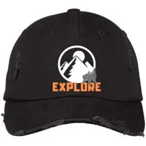 Explore Embroidered Distressed Dad Cap