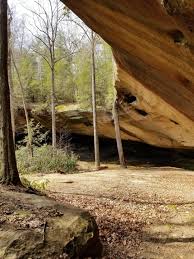 Don't Look Down Mystery Adventure 2 Red River Gorge rock shelter along a mystery hike trail. Kentucky adventure!