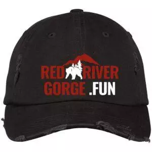 Red River Gorge.fun - Red -  Embroidered Distressed Dad Cap