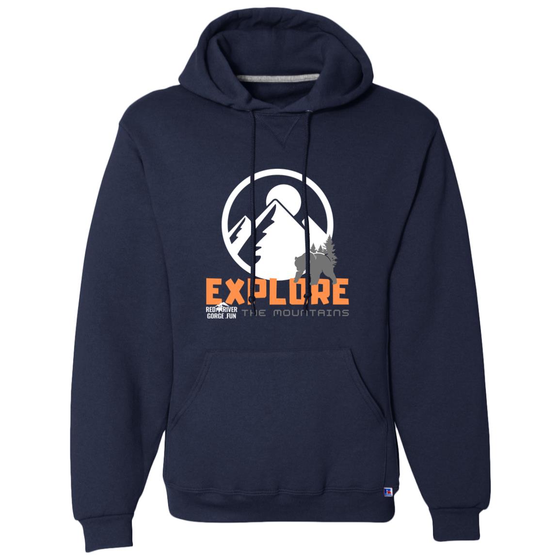 Dri-Power Fleece Pullover Hoodie 2 Navy Dri-Power Fleece Pullover Hoodie featuring "Explore the Mountains" design, Red River Gorge fun, Kentucky