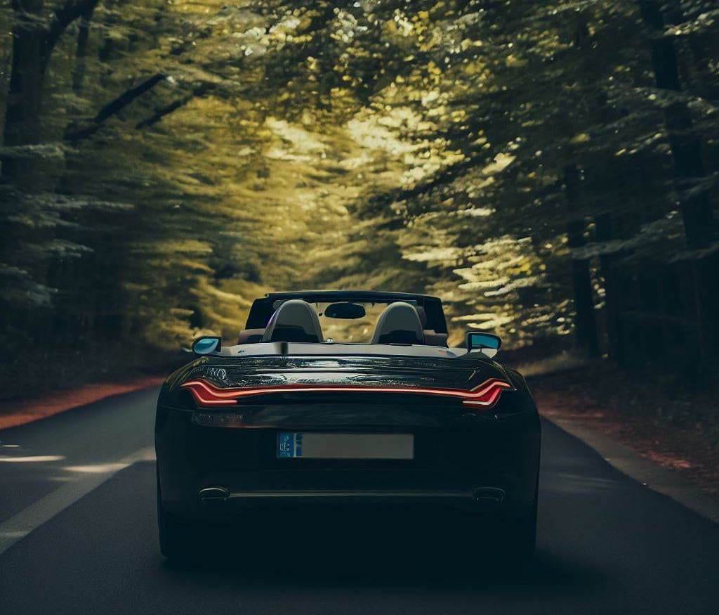 red river gorge driving Convertible car driving through the Red River Gorge, Kentucky. Perfect for a scenic drive.
